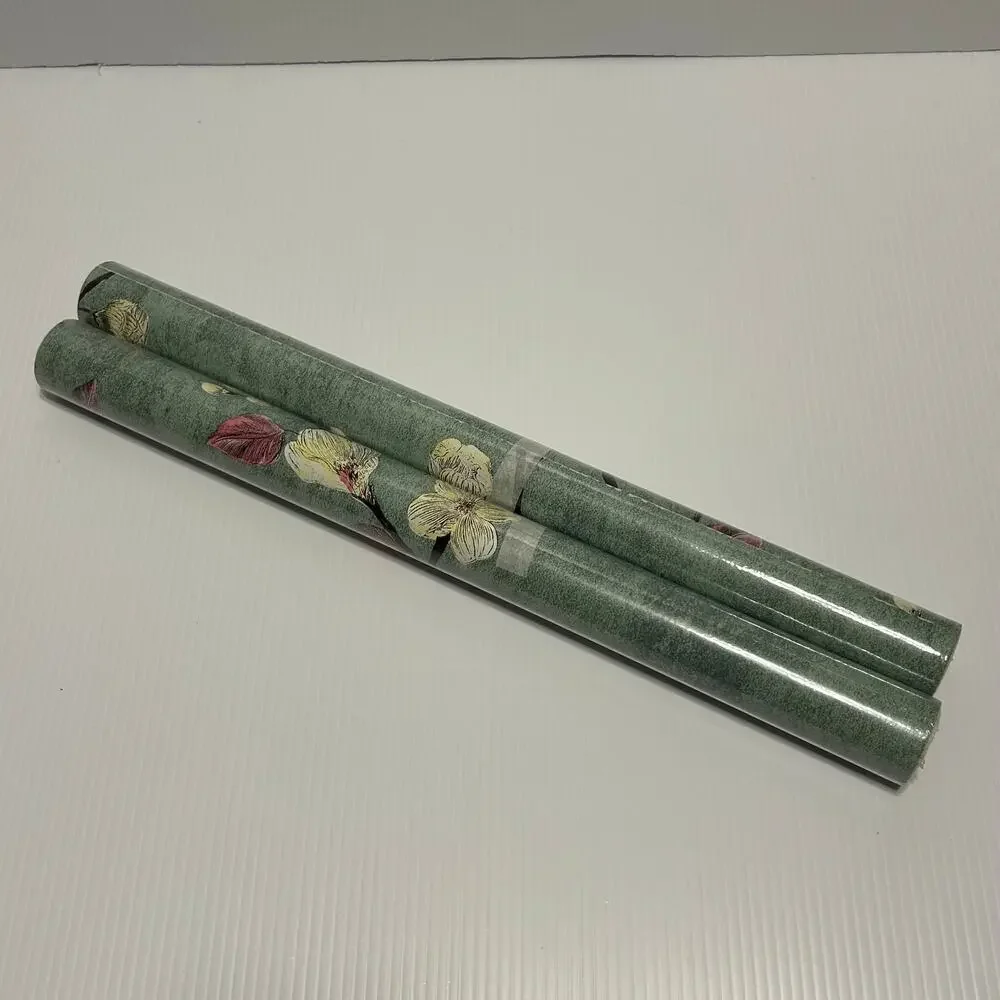 Wallpaper Botanical Dogwood Flower Green Peel & Stick Self Adhesive Removable
